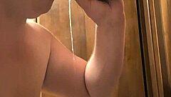 BBW gags on monster dildo