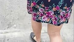 Madura upskirt in public, damn she gave it up!