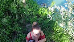 petite girl screams for help lost in nature i help her she sucks cock well