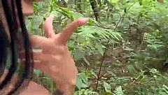 latina with big ass masturbates in forest using dildo to break curse