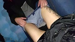 Couple in public behind church