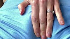 Aussie milf charlotte star orgasms in gym shorts with wet pussy and toys