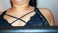 Tied girlfriend orgasms from fingering while watching monster cock videos?