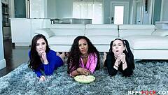 caught watching movie night with huge cock fucking pussy rough