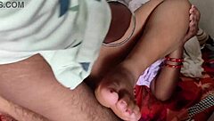 servant passionately fucks mistress while massaging feet