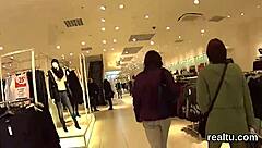 Stellar czech sweetie feels intense seduction in hypermarket, getting oral and poked