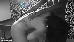 mature brunette gets handjob from big black cock on pool table