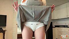 Passionate Redhead Student Fucked with Face Cum!