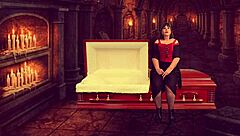 granny vampyra licks cock in vampire costume