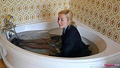 Horny Sophia Smith Shows Off Her Wet Panties In College Uniform.