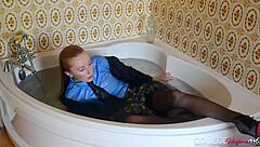 Horny Sophia Smith Shows Off Her Wet Panties In College Uniform.