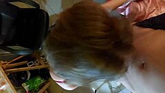 French amateur in red satin doggystyle with leather pants