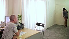 Black curvy big tits MOM GETS a BIG COCK in heels and shaved pussy