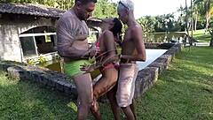 we sneaked away from the party to the woods