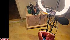 Tattooed Skinny Latina Slut Shows Tits and Takes Huge Cock