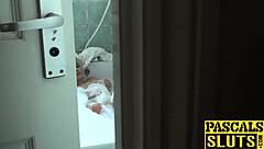 busty british babe gets pounded and jizzed in bondage