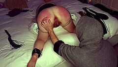 Hairy Pussy Wife Gets Weekly Spanking and Anal Fingering