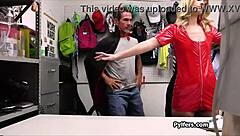 Chubby security guard fantasizes about threesome with sexy thieves