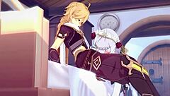 诺艾尔和埃瑟在原神中的激烈性爱会话