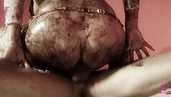 Naughty brunette fucks doggy style with her man?