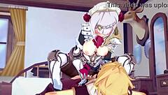 诺艾尔和埃瑟在原神中的激烈性爱会话