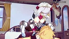 诺艾尔和埃瑟在原神中的激烈性爱会话