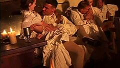 Great orgy occurs in 18th century venetian inn with maid, slut, and lesbian group anal scenes