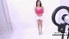 Sexy Tiny Brunette Model Gets Fucked and Swallows in POV Casting Interview
