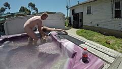 Dayanara Naked in Hot Tub Gagging on Cock