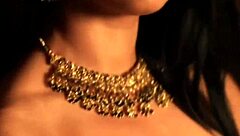 the lovely brunette dances gracefully in the room