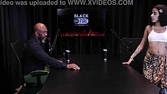 Bibi Hourani shows tattooed tits and enjoys anal fingering