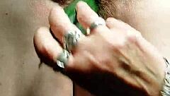 German Granny Slams Her Hairy Slutty Pussy Hard