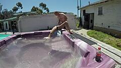 Dayanara Naked in Hot Tub Gagging on Cock
