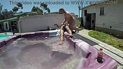 Dayanara Naked in Hot Tub Gagging on Cock