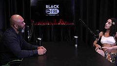 Bibi Hourani shows tattooed tits and enjoys anal fingering