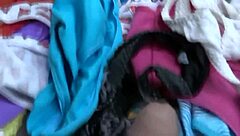 Jerking off into wife's used panties compilation