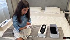 Brunette Babe Receives Powerful Cumshot From Svakom Alex Neo 2 Toy.