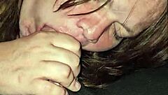 wife spits on cock and keeps moaning and deepthroating