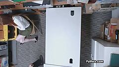 Cute Redhead Thief, Take It Hard from Security!