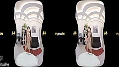 virtualpee - dildo loving brunette splashes herself with piss