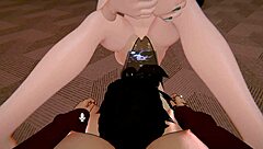 Threesome with succubus deepthroat blowjob part 2