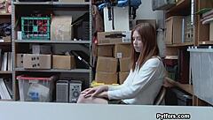 Cute Redhead Thief, Take It Hard from Security!