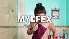 Intense Anal Action As Step-Mom Gets Caught In The Shower By Lucky Boy.