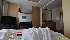 A teen babe enjoys early morning sex with interracial blowjob and creampie filling.