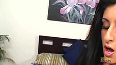 bubble butt brunette enjoys a ride on man's face