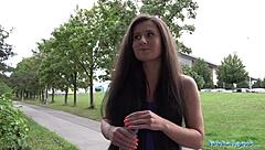 Public agent! Lara fox gets punished with cum on ass!