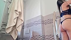 Sexy Latina Hottie Engages In Fetish Masturbation While Cleaning House In Panties.