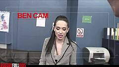 Women kneel and perform oral tasks to secure the job position