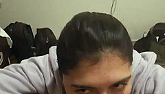 Girlfriend gives quick blowjob, can't let go of my dick in pov