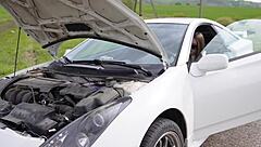 Teen Babe Gives Blowjob To Stranger Who Fixed Her Car On Highway